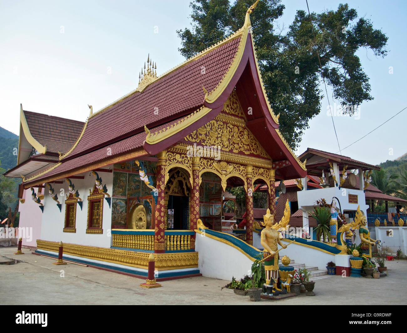 Temple à Muang Kua, province Phongsali, Laos, Asie / Muang Kua Banque D'Images
