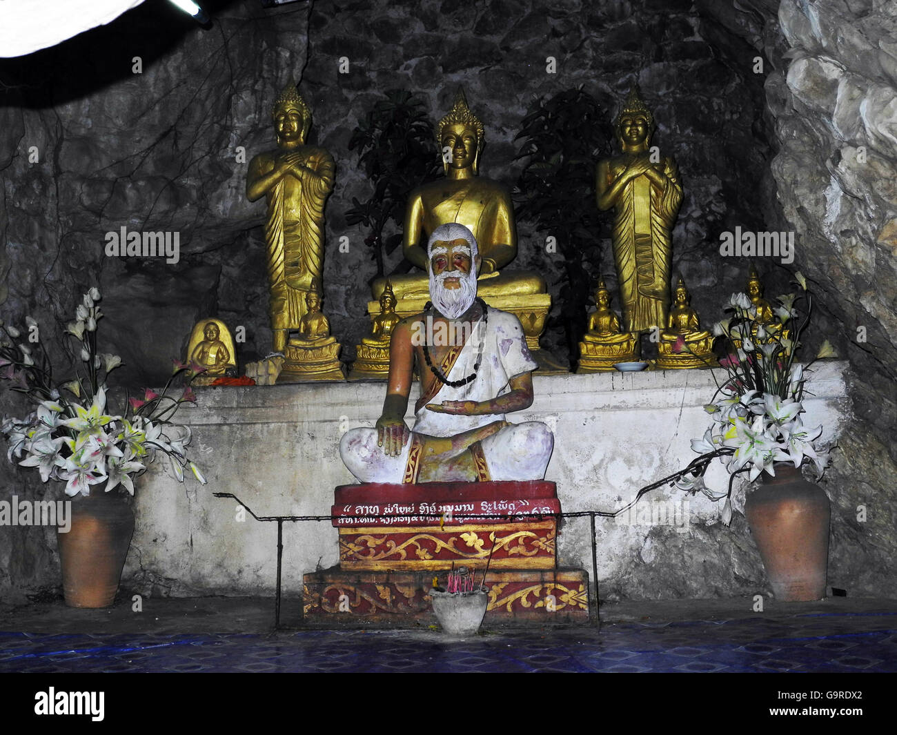 Temple Wat Chom Si, Phu Si Hill, province de Luang Prabang, Laos, Asie / Luang Prabang Banque D'Images