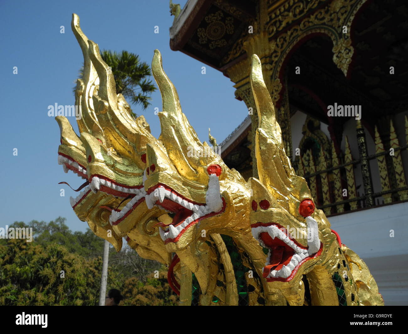 Dragon à Palais Royal, Luang Prabang, province de Luang Prabang, Laos, Asie / Luang Prabang Banque D'Images