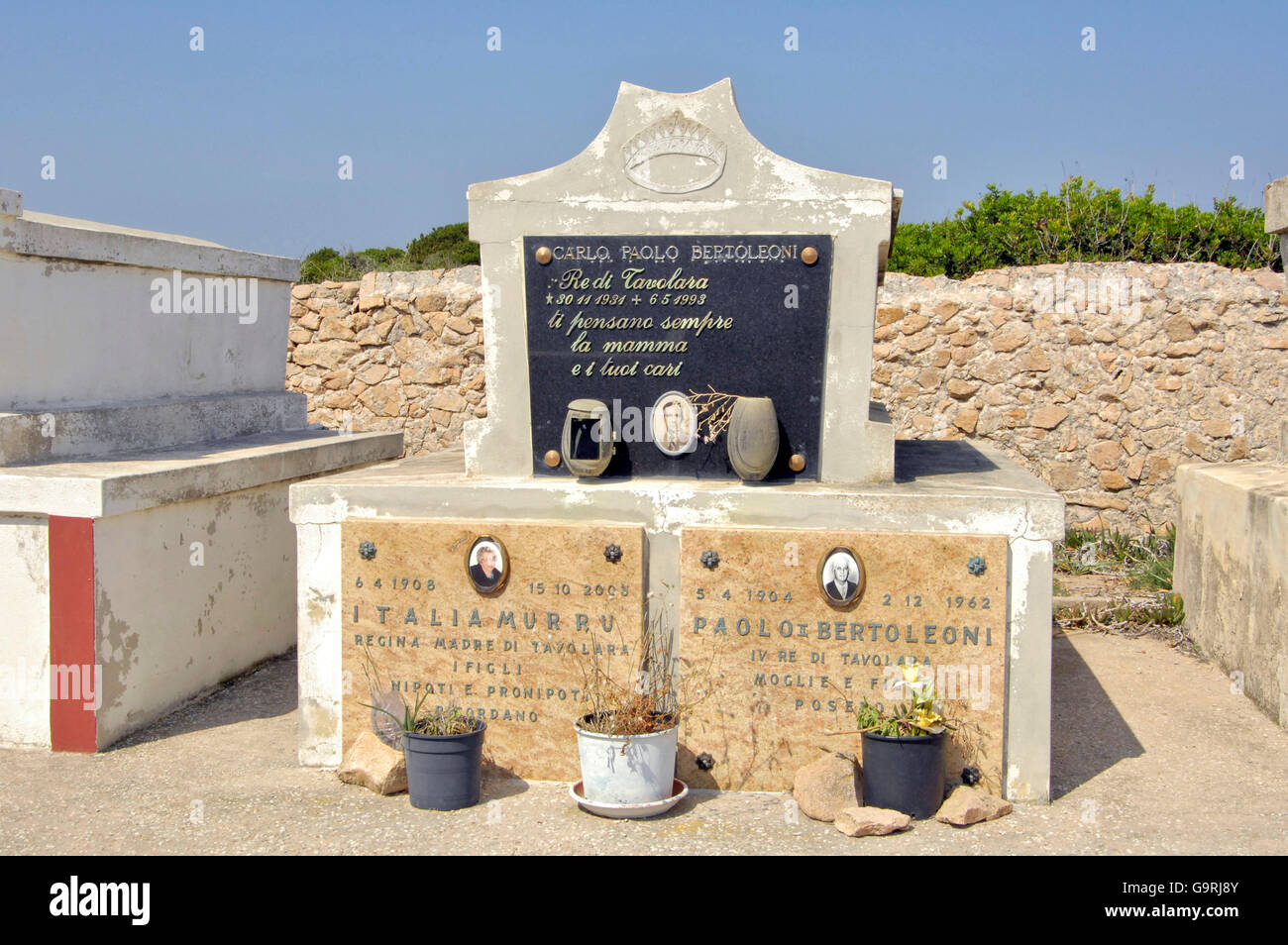 Cimetière, tombeau du roi de l'île de Tavolara, Olbia-Tempio, Italie, Europa, Maddalena Archipel / Tavolara Banque D'Images