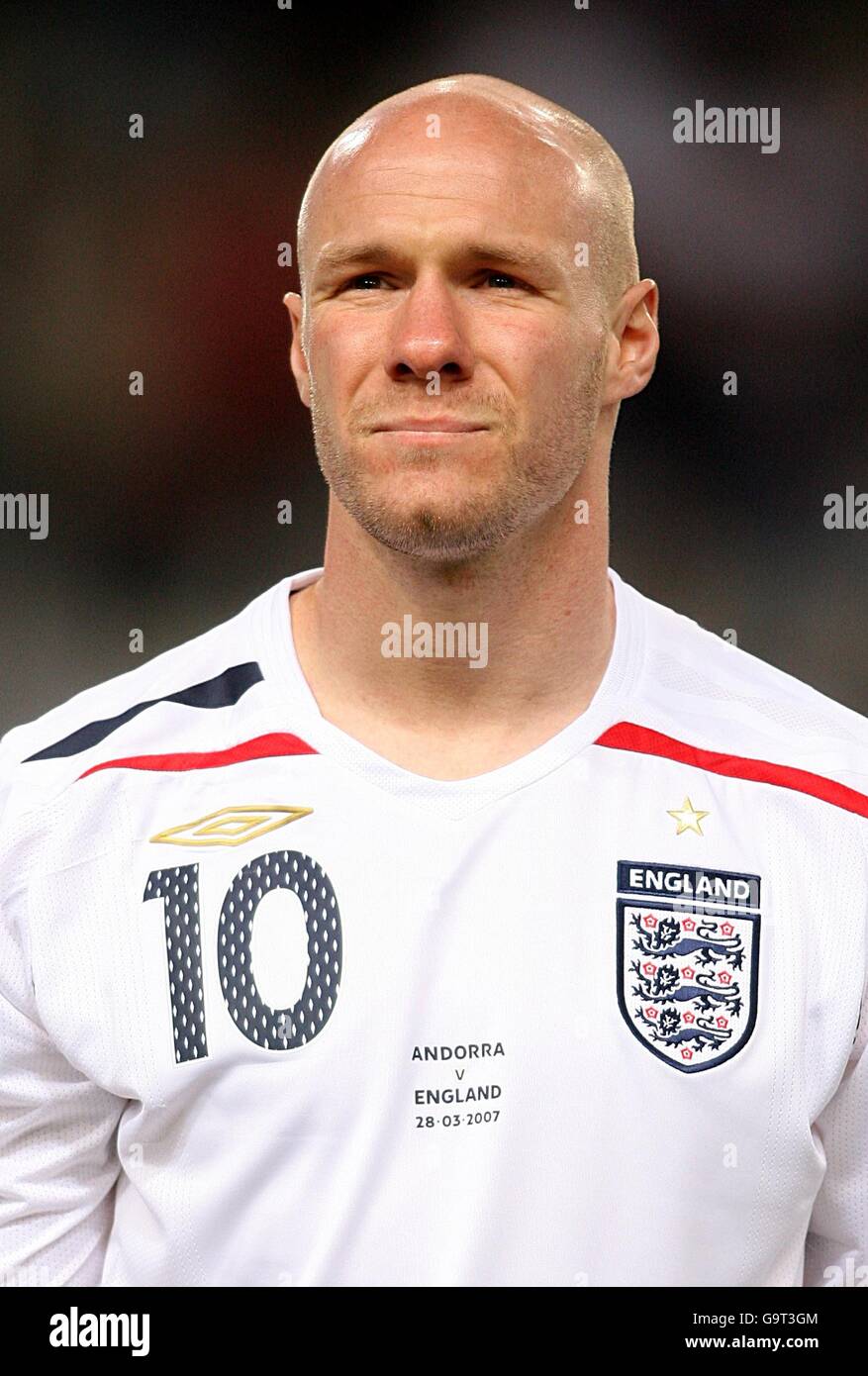 Football - Championnat d'Europe de l'UEFA qualification 2008 - Groupe E - Andorre / Angleterre - Olimpico de Montjuic.Andrew Johnson, Angleterre Banque D'Images