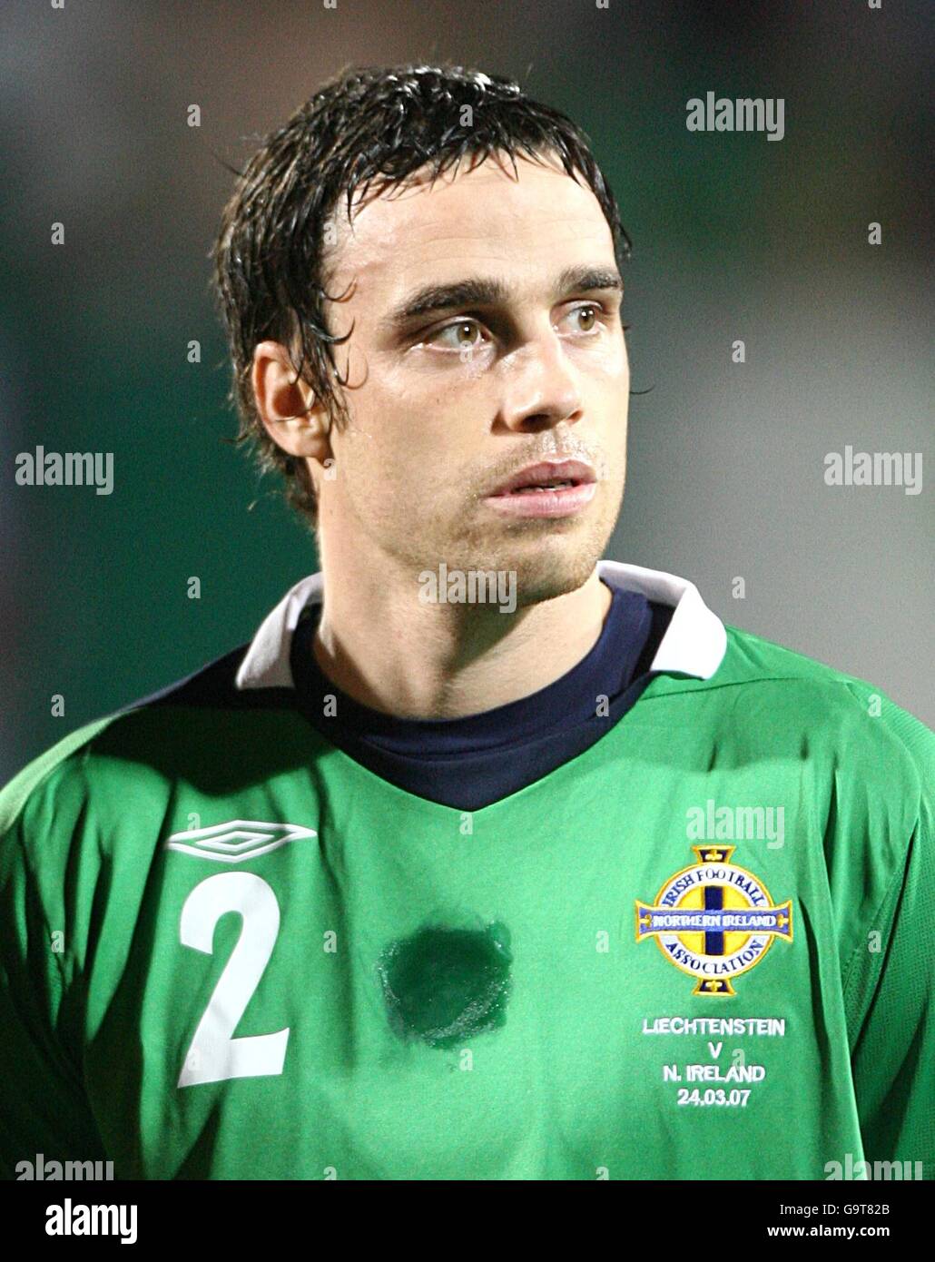 Football - Championnat d'Europe de l'UEFA qualification 2008 - Groupe F - Liechtenstein / Irlande du Nord - Rheinpark. Michael Duff, Irlande du Nord Banque D'Images