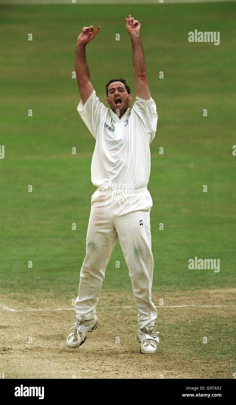 Cricket - Cricinfo County Championship - Division One - Surrey / Lancashire. Martin Bicknell, de Surrey, appelle pour un cricket Banque D'Images