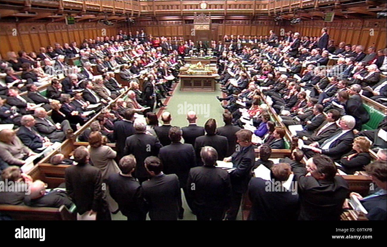 Questions au Premier ministre à la Chambre des communes, Londres. Banque D'Images