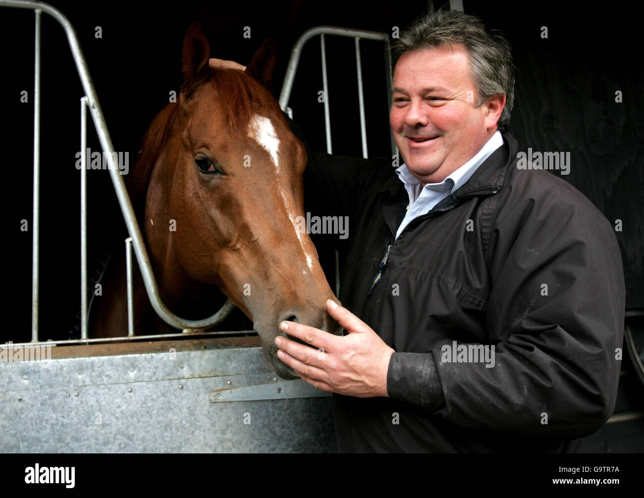 Course de chevaux - Newmarket visite stable.L'art hollandais et le formateur Peter Chapple-Hyam à ses écuries, Newmarket, Suffolk. Banque D'Images