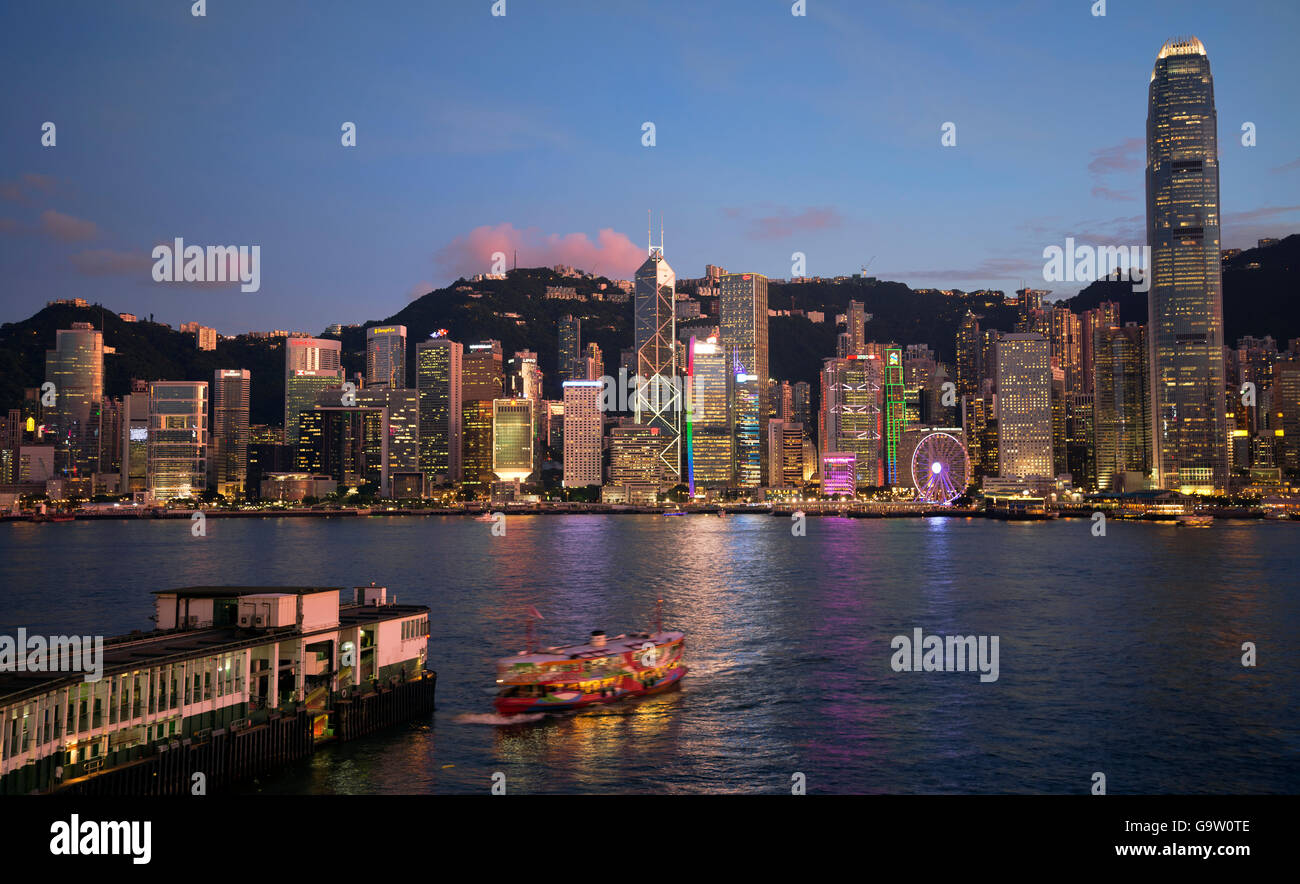 La ville de Hong Kong, le port de Victoria, Hong Kong, Chine. Banque D'Images