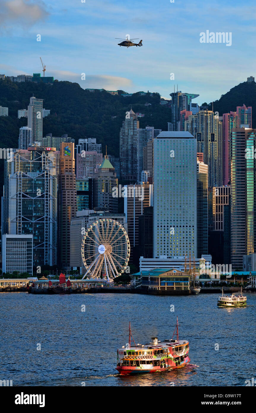 La ville de Hong Kong, le port de Victoria, Hong Kong, Chine. Banque D'Images