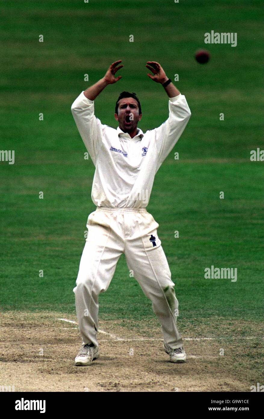 Cricket - Cricinfo County Championship Division One - Surrey / Lancashire - quatrième jour. Ian Salisbury, de Surrey, montre sa frustration Banque D'Images