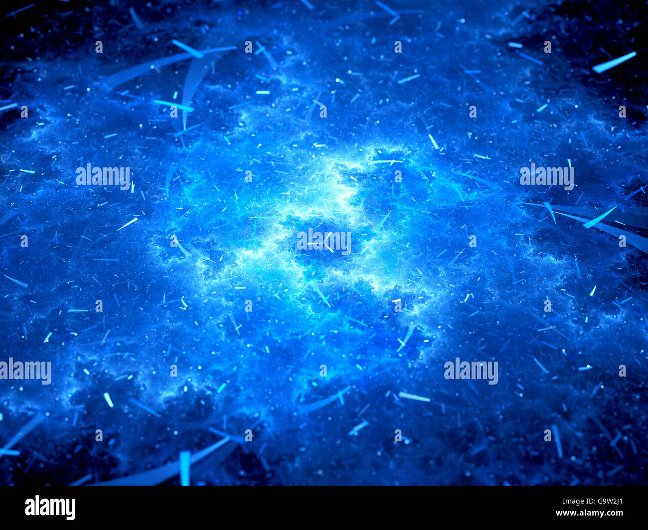 Rougeoyant bleu dans l'espace de transfert de données, générée par ordinateur abstract background Banque D'Images