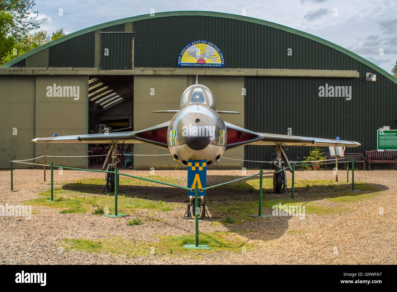 Hawker Hunter au musée de l'aviation avions flixton suffolk angleterre Banque D'Images