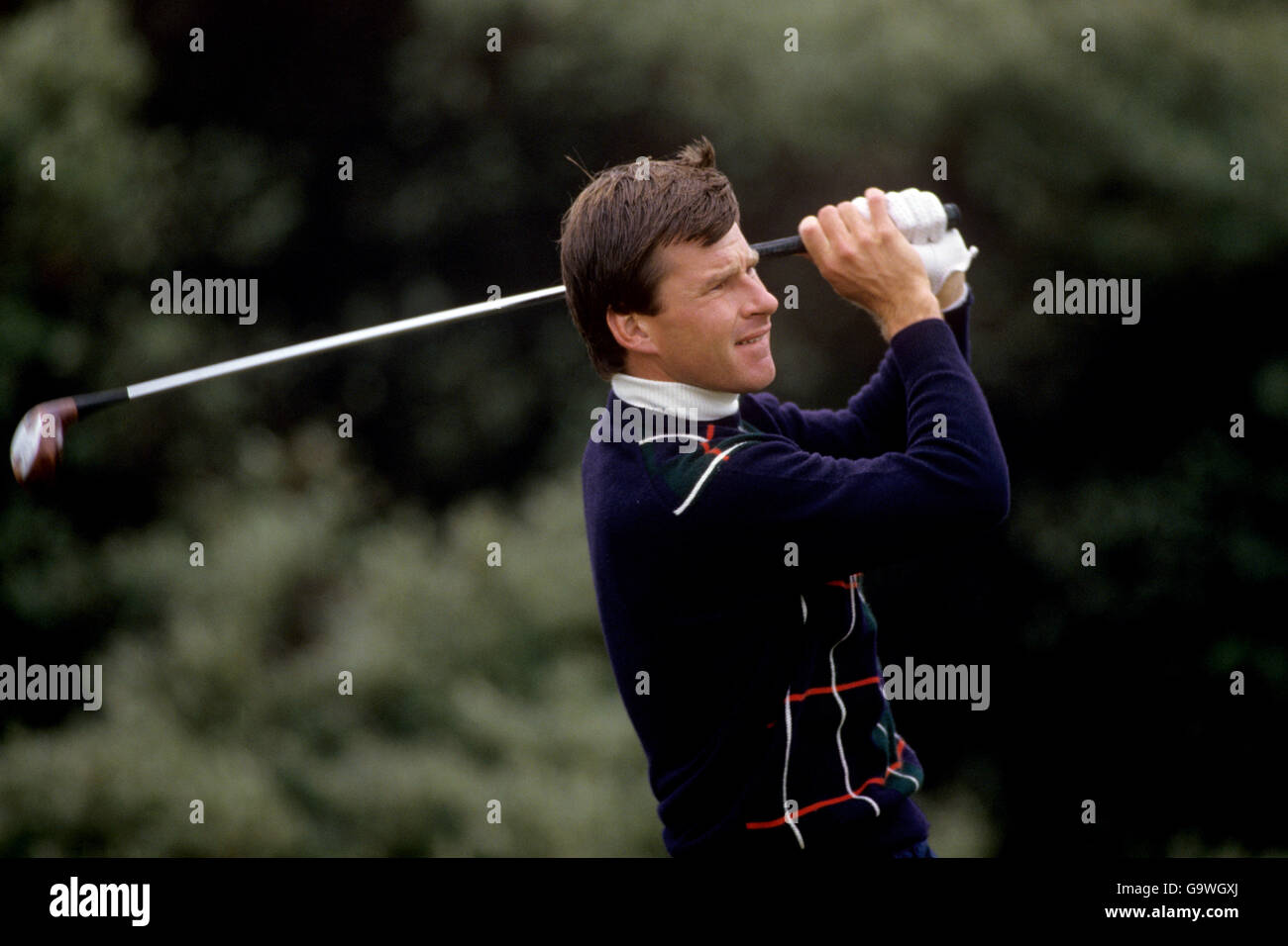 Golf - le Championnat d'Open - Muirfield.Nick Faldo joue un tir au British Open Championship Banque D'Images