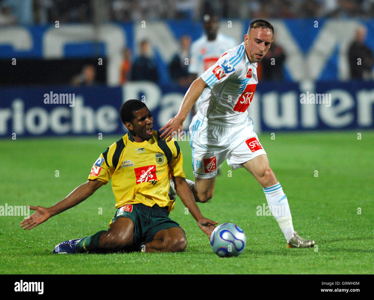 Football - coupe de France - semi finale - Olympique Marseille / FC Nantes - Stade vélodrome. Franck Ribery, olympique de Marseille Banque D'Images