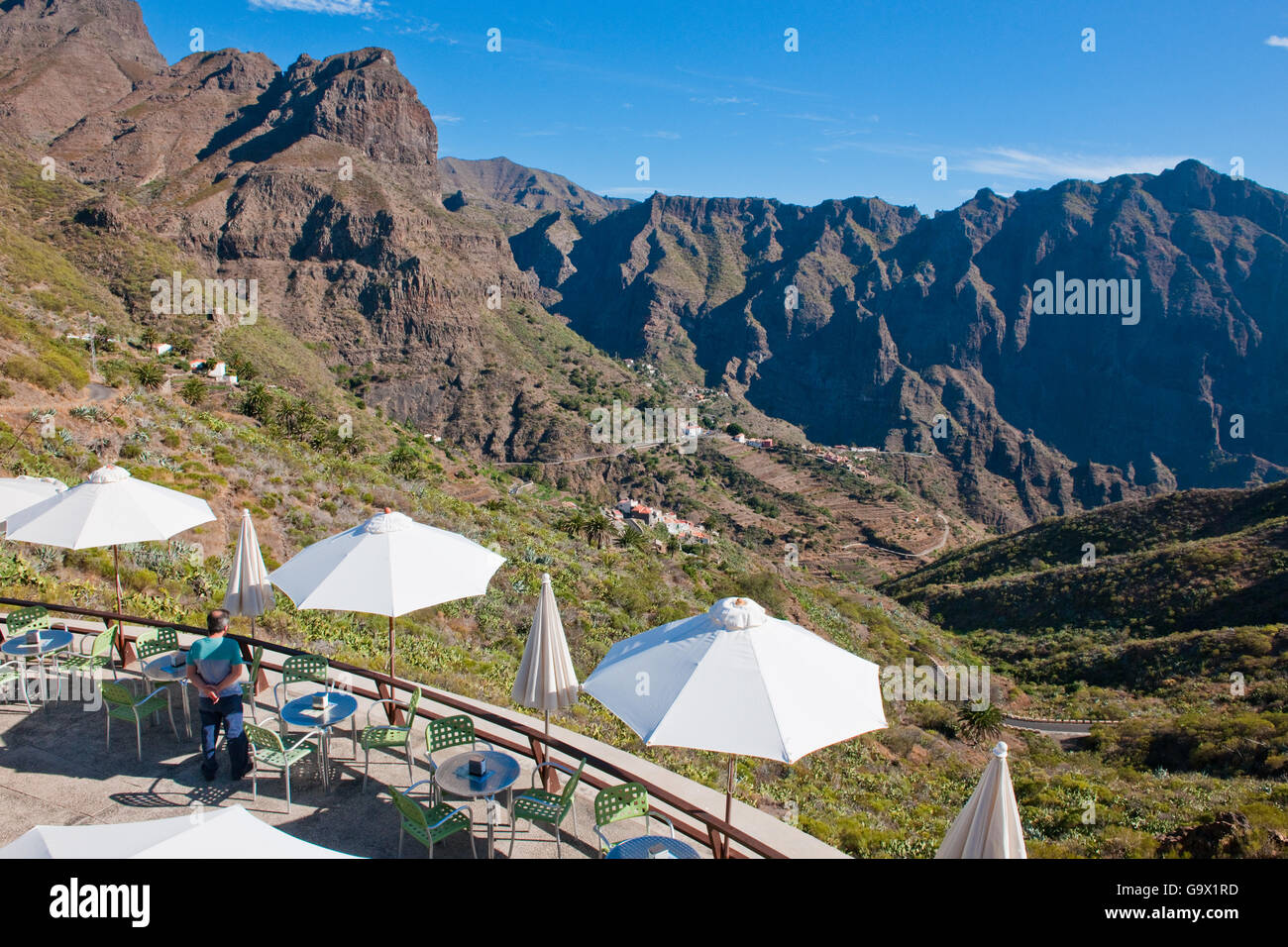 Au point de vue de la vallée de Masca, Tenerife, Espagne, Canaries, l'Europe Banque D'Images