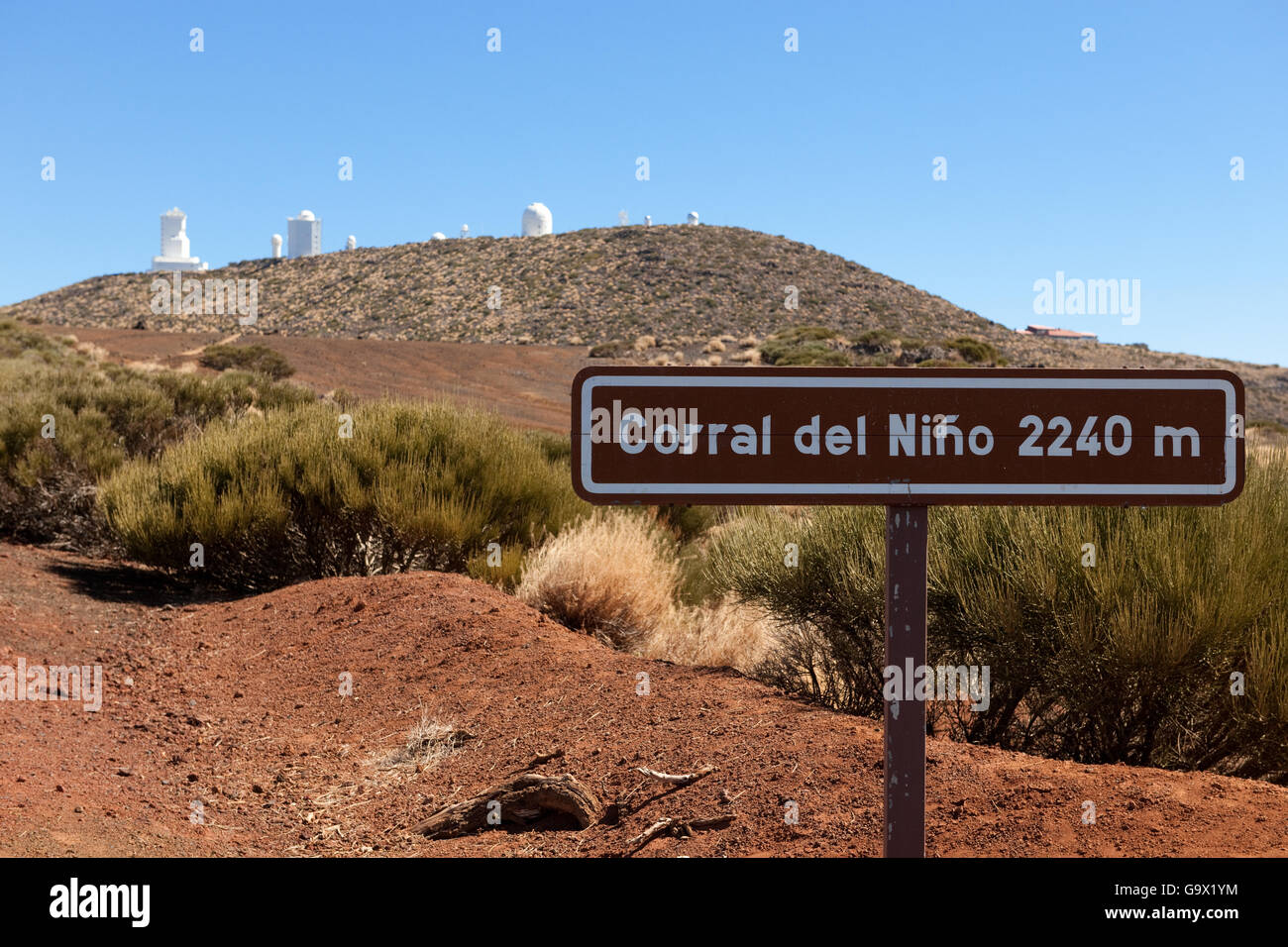 Observatoire astronomique sur un haut plateau, le Corral del Nino, Tenerife, Espagne, Canaries, l'Europe Banque D'Images