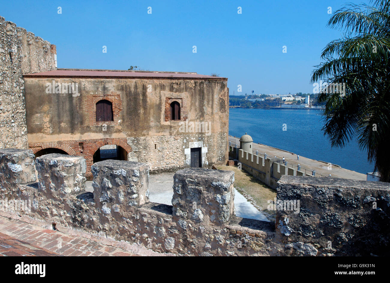 Fort Ozama, Santo Domingo, la République dominicaine, l'île d'Hispaniola, Caraïbes, Amérique Latine Banque D'Images