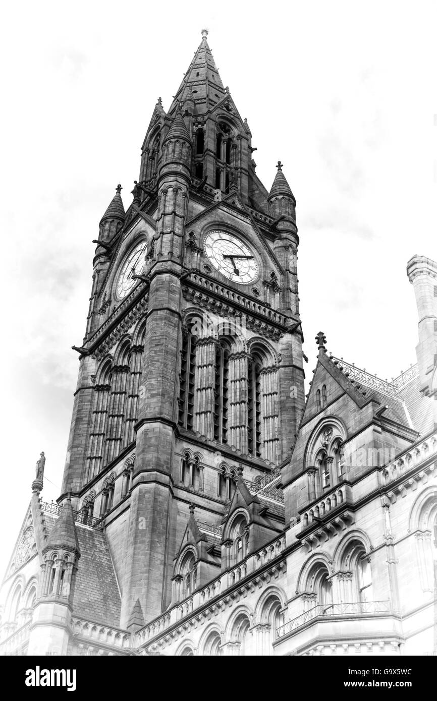 Croquis au crayon d'créées numériquement Manchester Town Hall Banque D'Images