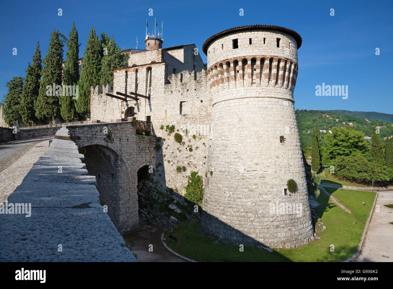 Brescia - Le Château Banque D'Images