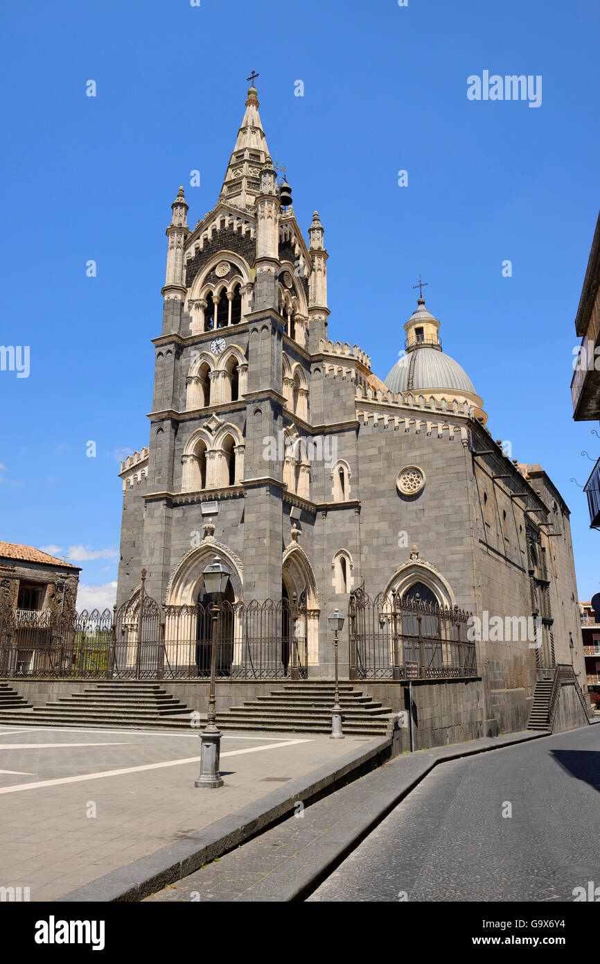 Basilique de Santa Maria Assunta à Randazzo, Sicile, Italie Banque D'Images