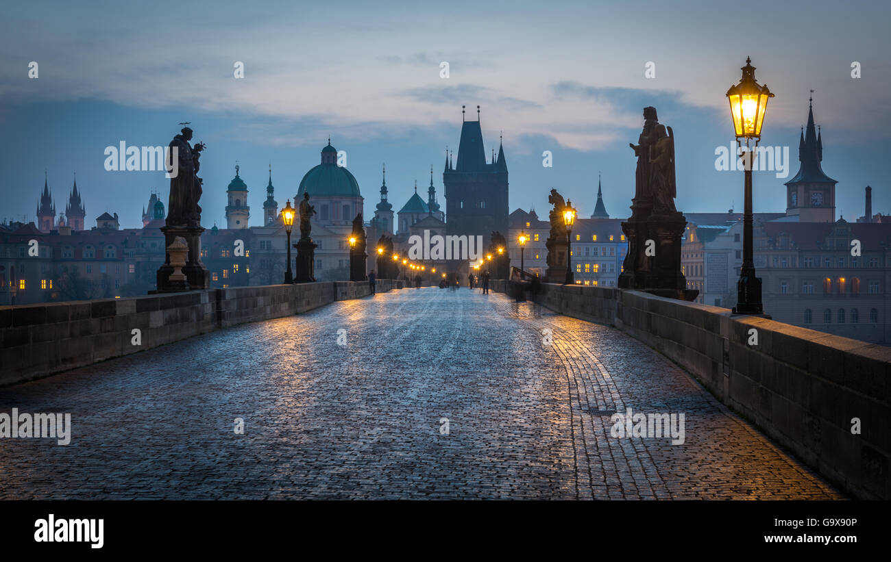 Le Pont Charles, Prague - République Tchèque Banque D'Images
