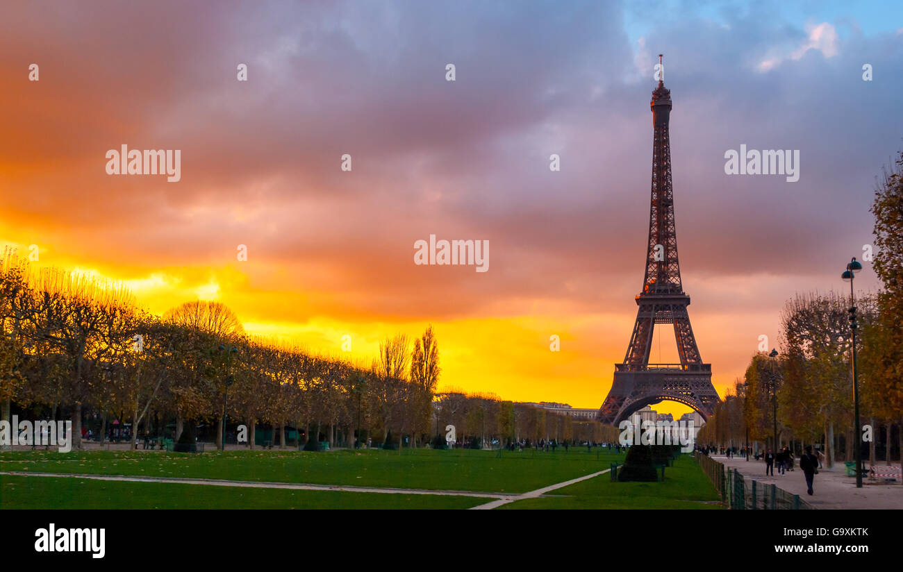 La Tour Eiffel, Paris Banque D'Images