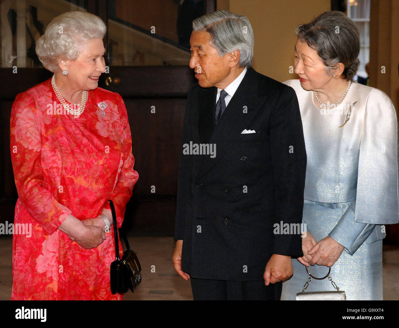 Les hôtes de la Reine pour banquet monarque japonais Banque D'Images