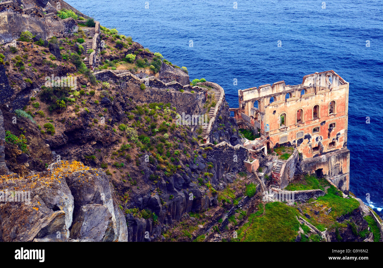 Maison délabrée, ruines de Casa Hamilton, Tenerife, Canaries, Espagne Banque D'Images