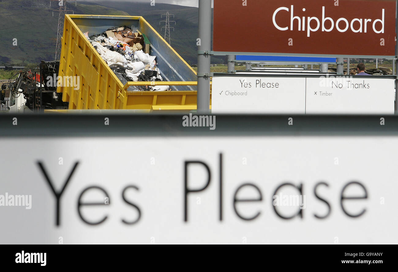 La photo montre l'installation de recyclage des déchets ménagers à la pointe des déchets de Lower Polmaise près de Stirling. APPUYEZ SUR ASSOCIATION photo. Date de la photo: Mercredi 23 mai 2007 crédit photo à lire: Andrew MilliganPA. Banque D'Images