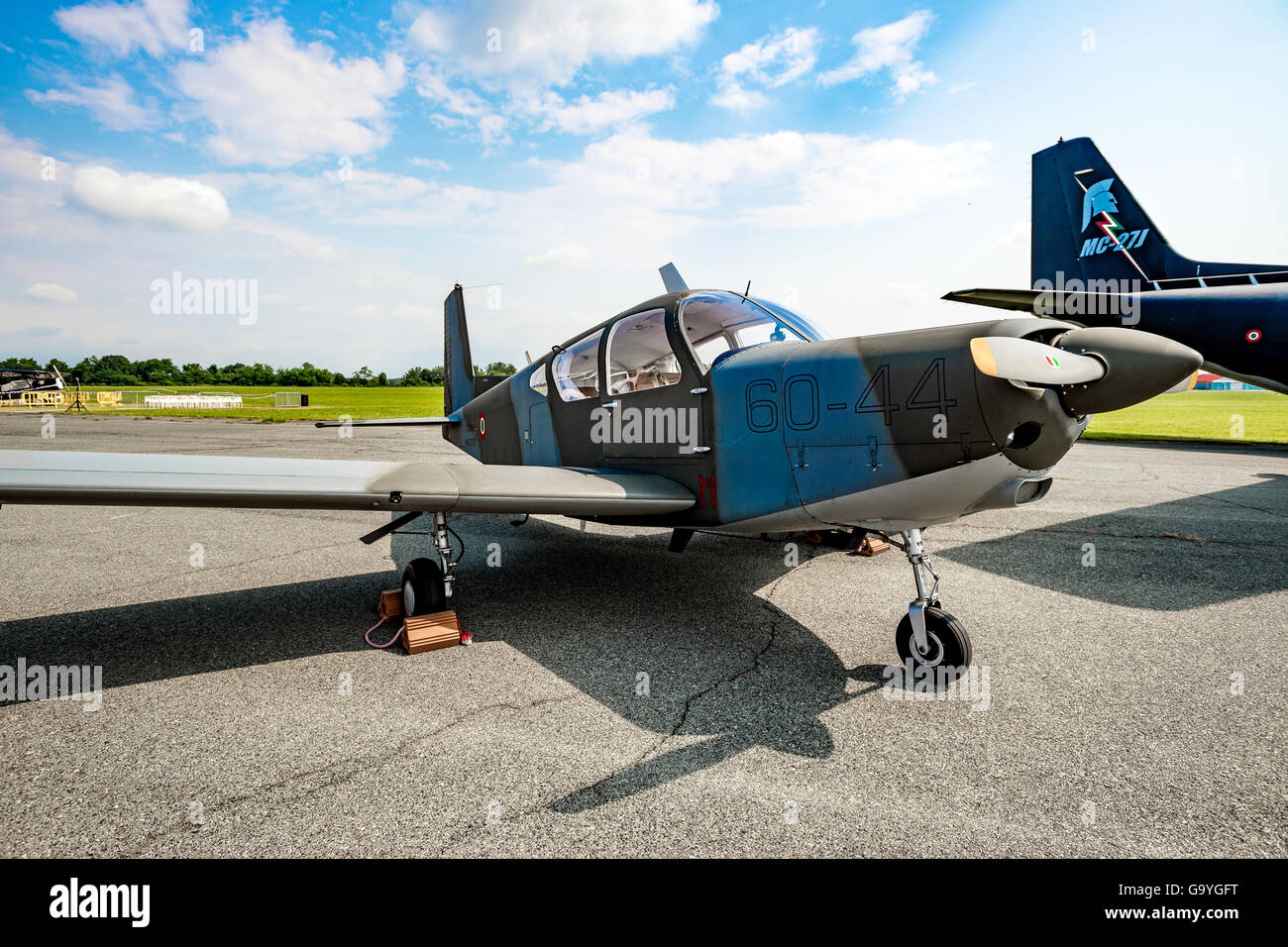 Italie Turin Collegno Aereoclub 2 Juillet 2016 L'événement de l'aéroport Centennial Torino Aeritalia - 1916/2016 -aereo Fiat g - 46- i - Crédit : aeka Realy Easy Star/Alamy Live News Banque D'Images