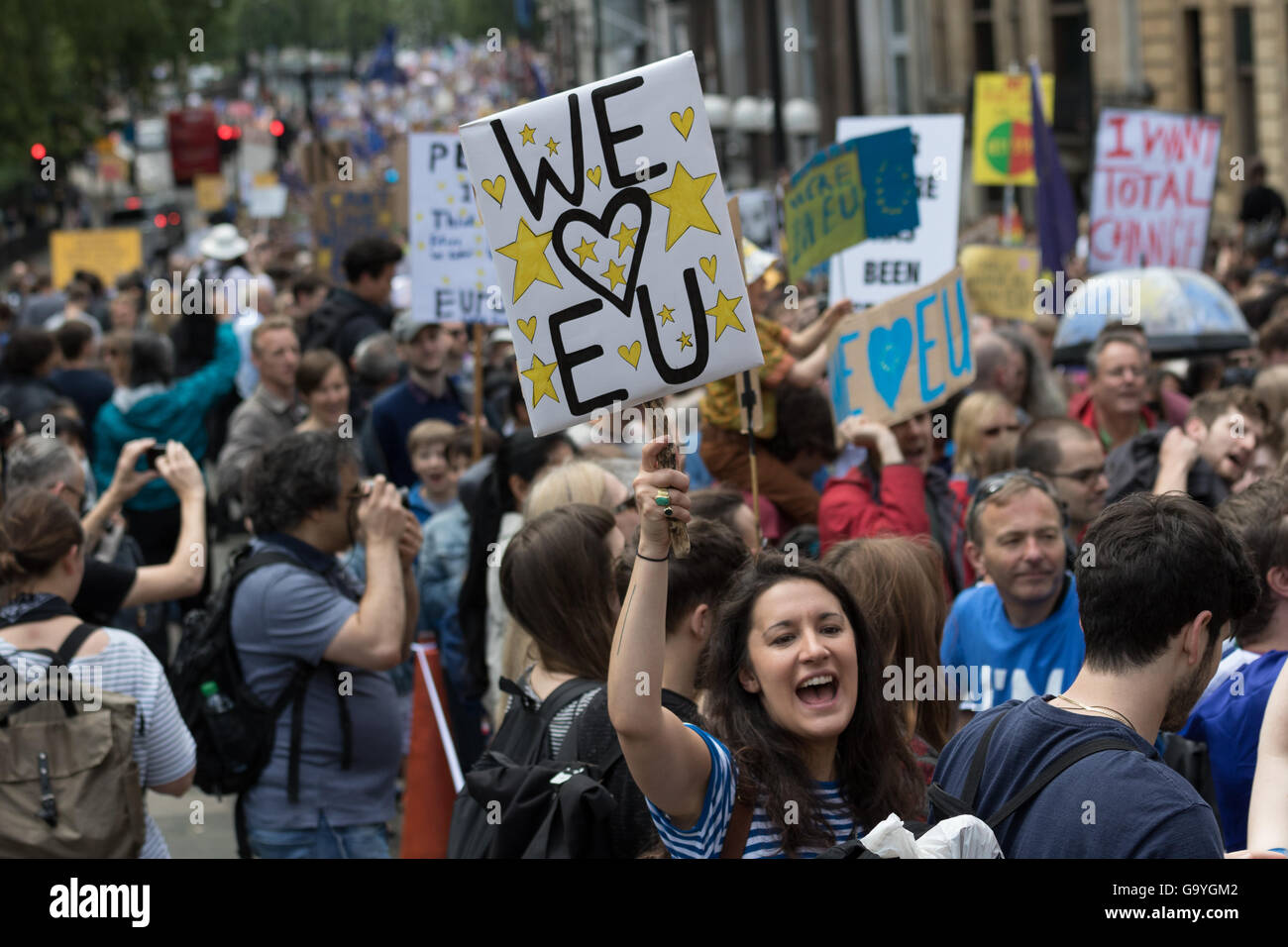 Londres, Royaume-Uni. 07 juillet, 2016. Brexit anti de protestation à Londres, au London Crédit : pix/Alamy Live News Banque D'Images
