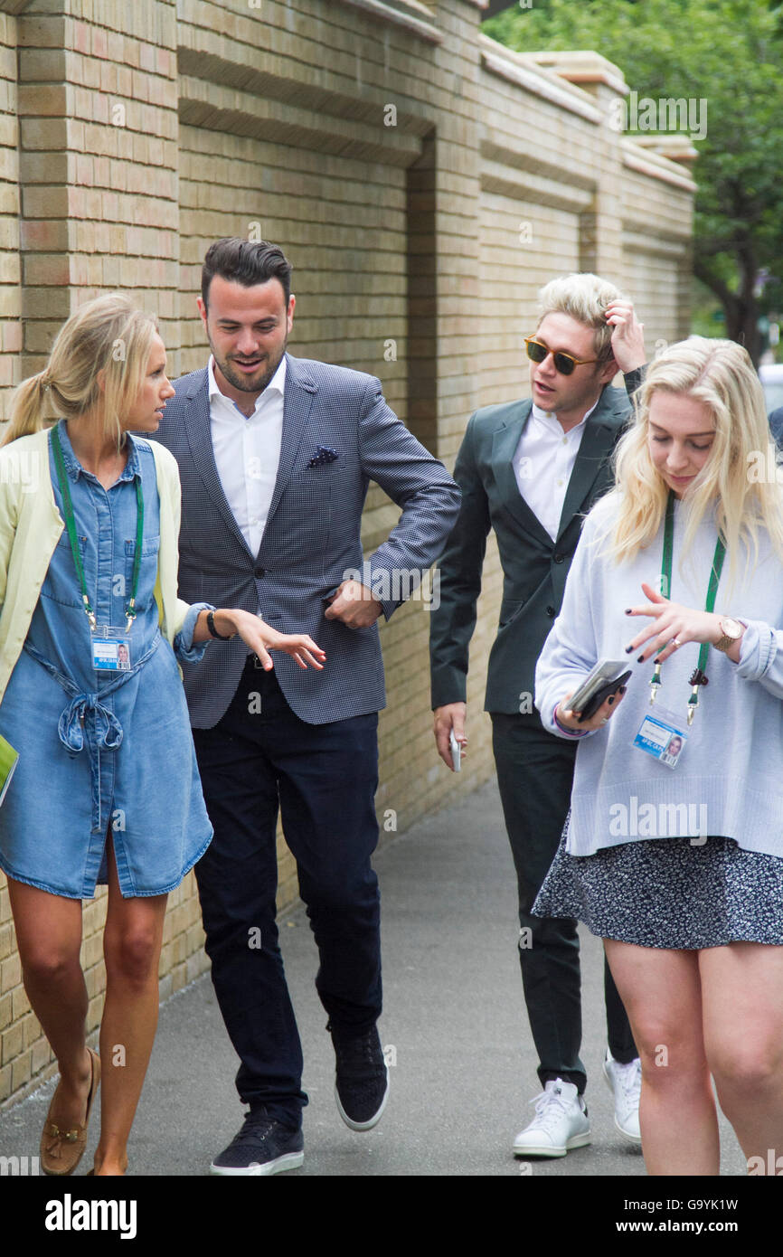 Wimbledon London,UK. 4 juillet 2016. One Direction membre du groupe anglais One  Direction arrive sur le deuxième lundi et jour 8 de la 2016 de Wimbledon :  Crédit amer ghazzal/Alamy Live News