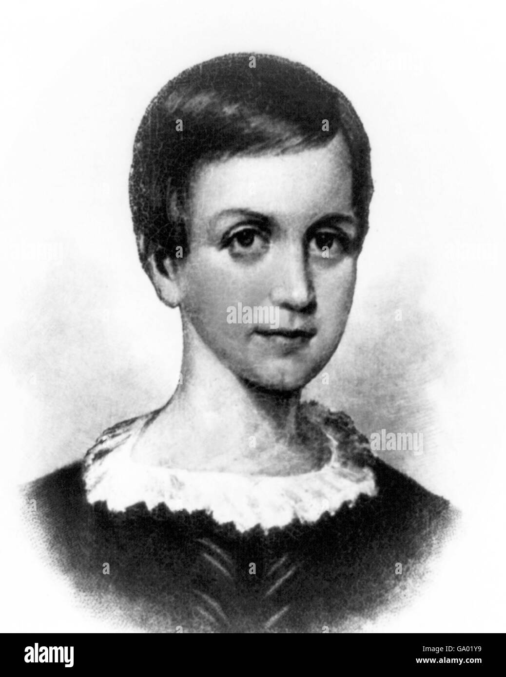 Le poète américain, Emily Elizabeth Dickinson (1830-1886). Lithographie, 1894. Banque D'Images