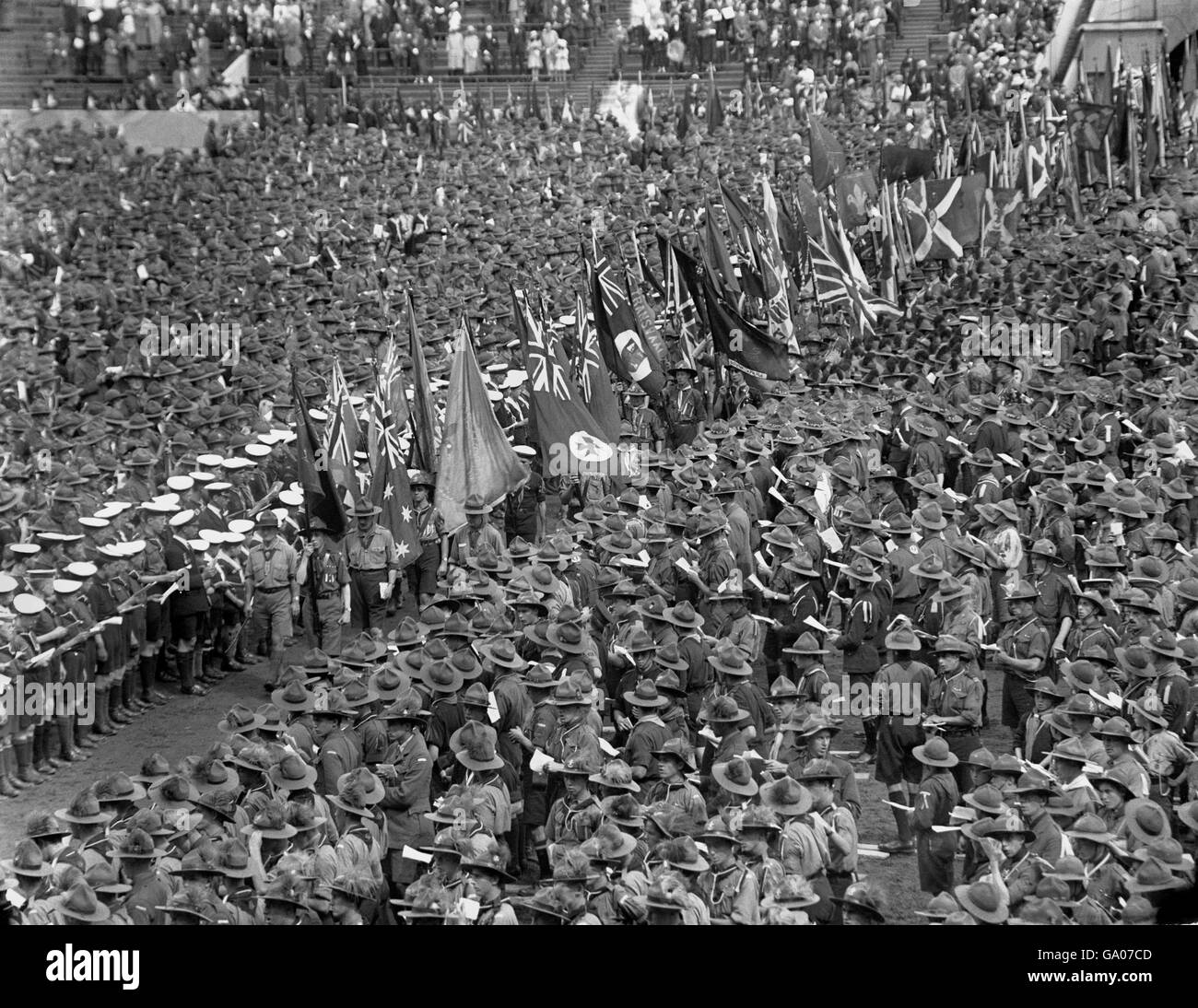British Scouts et Guides - Scouts Jamboree impériale - Wembley Stadium - Londres - 1924 Banque D'Images