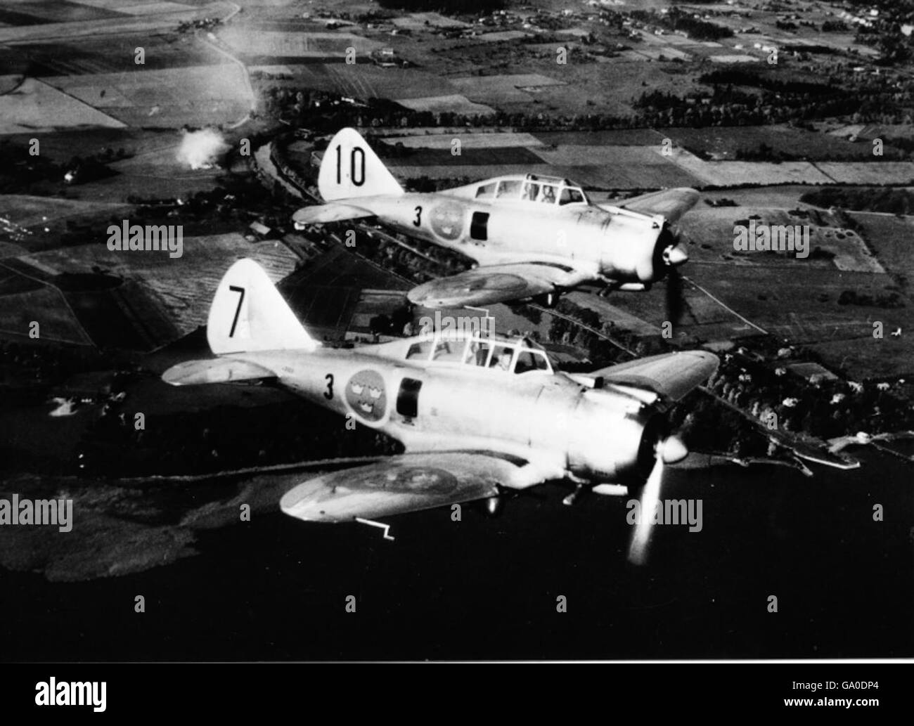 Un Grumman F6F Hellcat, un avion de chasse à porte-avions utilisé par la marine américaine pendant la seconde Guerre mondiale, photographié dans les années 1940 Banque D'Images