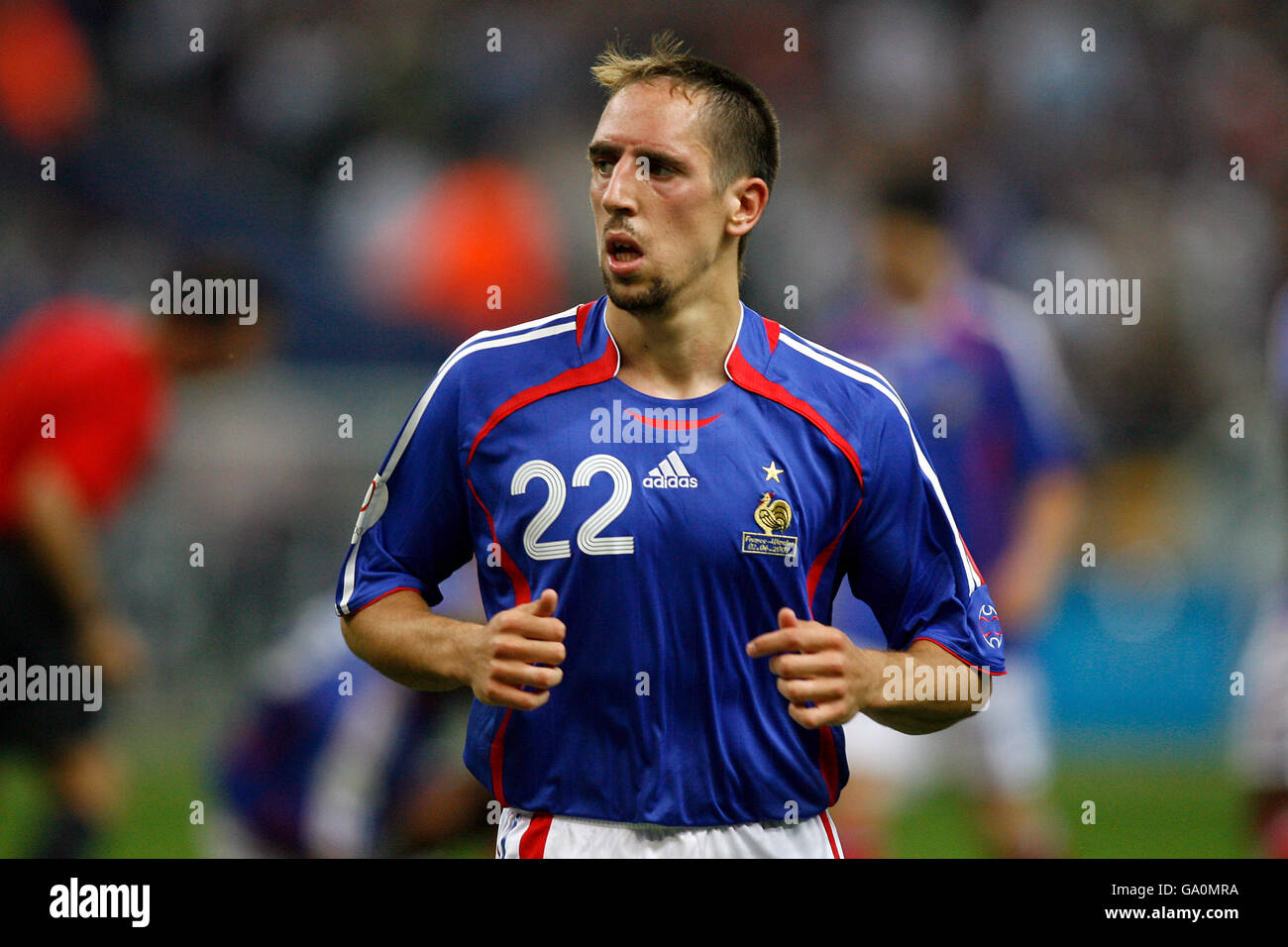 Football - Championnat d'Europe de l'UEFA qualification 2008 - Groupe B - France / Ukraine - Stade de France. Franck Ribery, France Banque D'Images