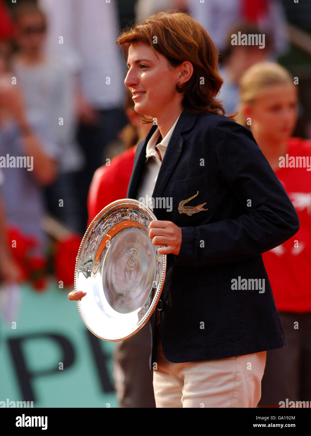 Sandra de Jenkénumérpires la finale des hommes entre Rafael Nadal et Roger Federer Banque D'Images