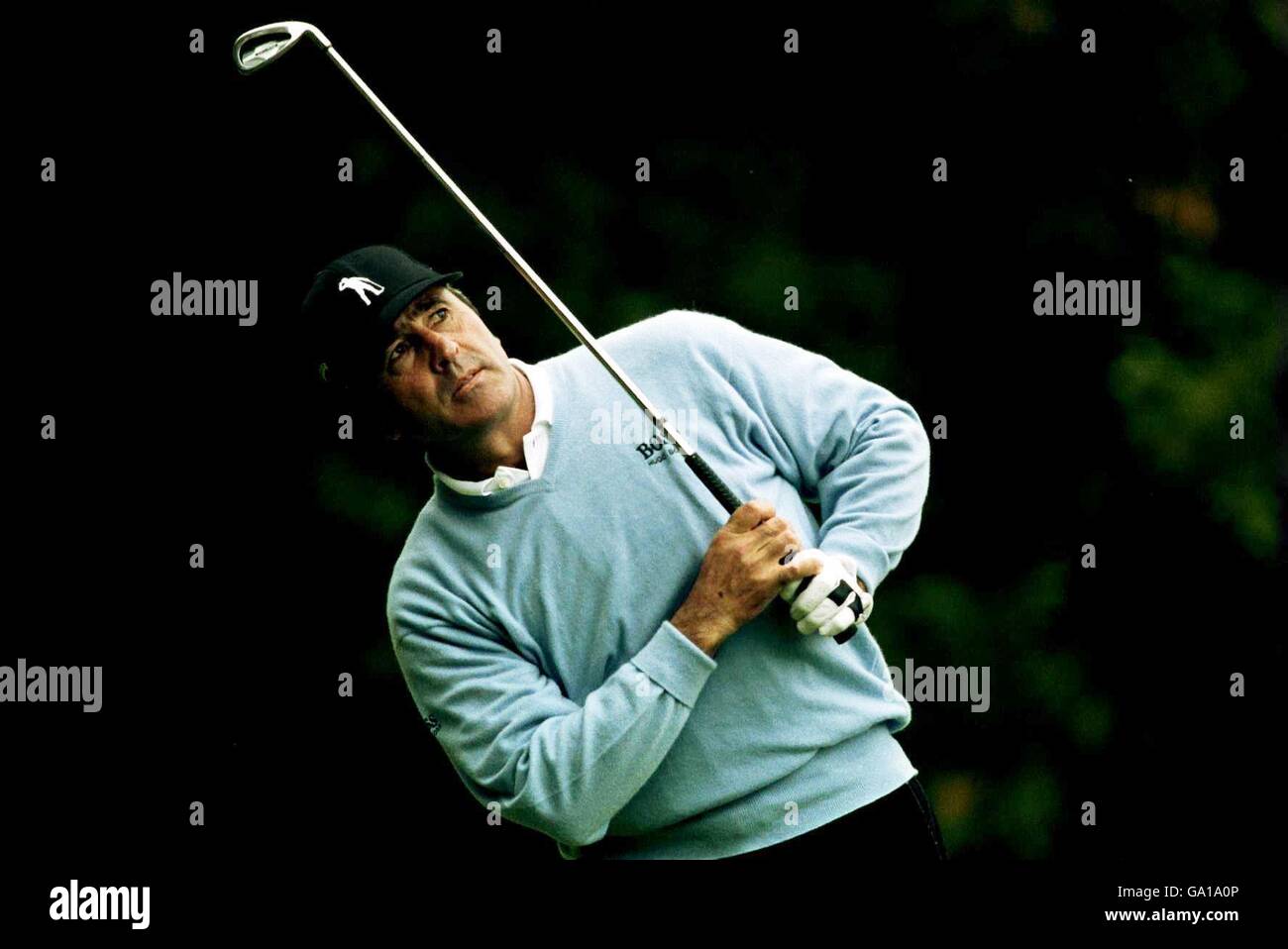 Golf - Championnat du monde Cisco Matchplay - Premier jour.Seve Ballesteros regarder son tee tiré du 2ème trou Banque D'Images