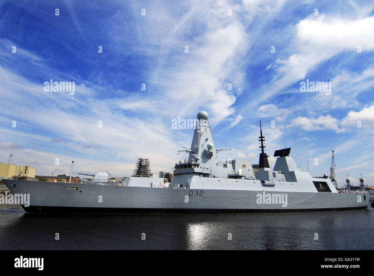 HMS osant quitter BAE Systems surface Fleet Solutions à Scotstoun, Glasgow pour des essais en mer. Banque D'Images