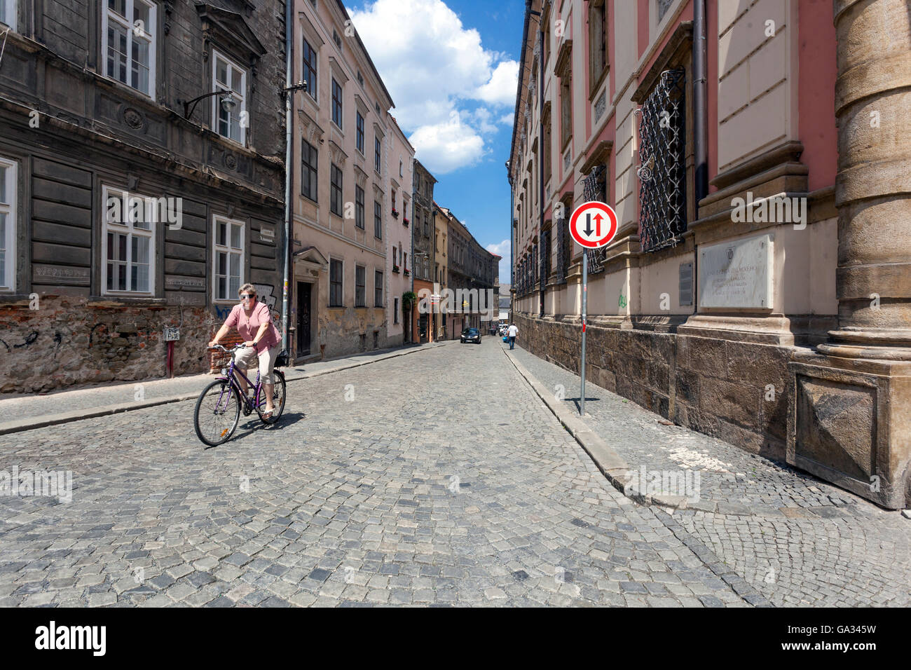Rue de la vieille ville, Olomouc, Moravie du Sud, République tchèque Banque D'Images