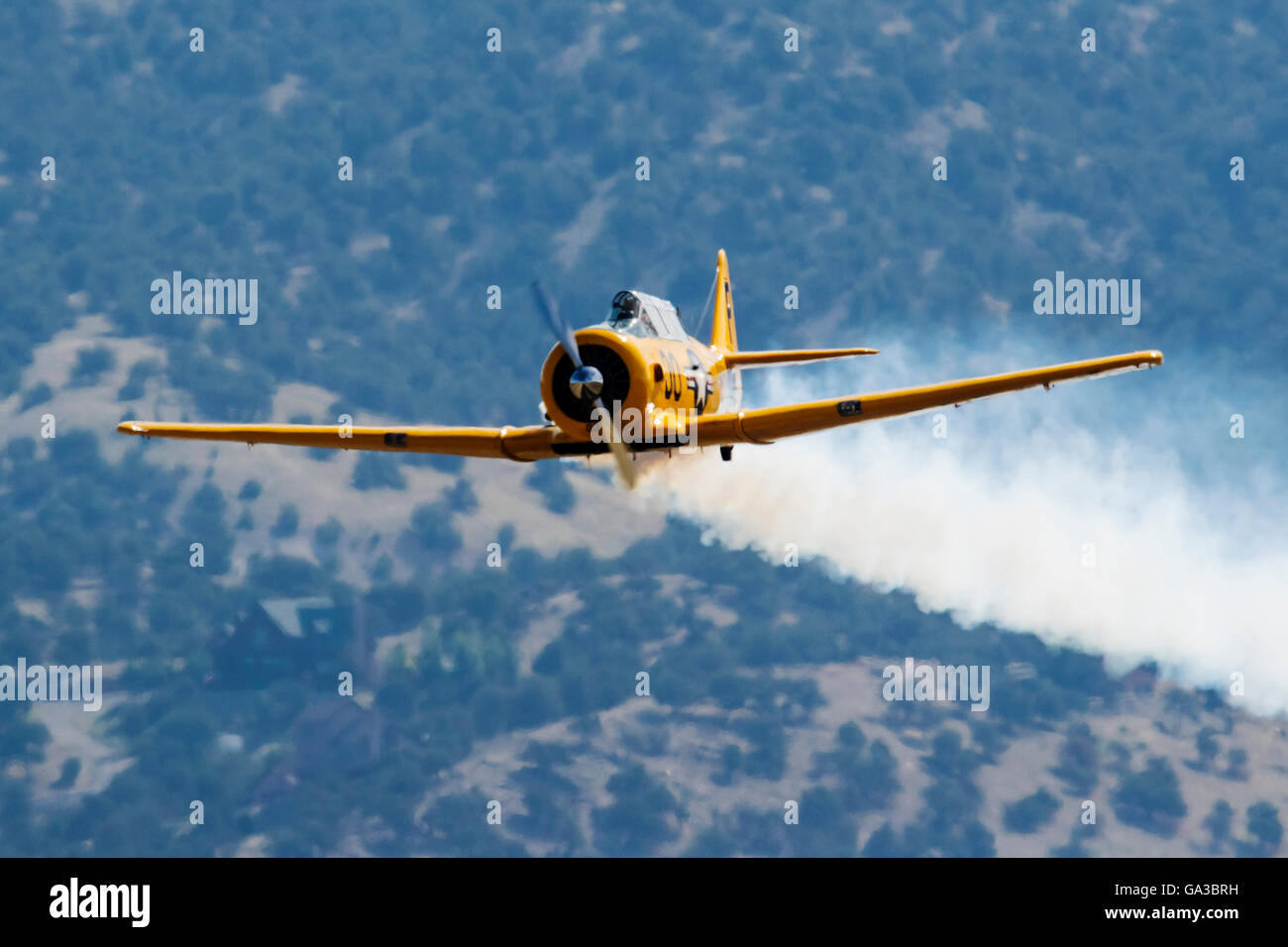 SNJ-7B, modèle Navy approche formateur d'atterrissage ; Antique et des avions modernes à l'assemblée annuelle ; CO Salida ArtWalk Fly-In event Banque D'Images