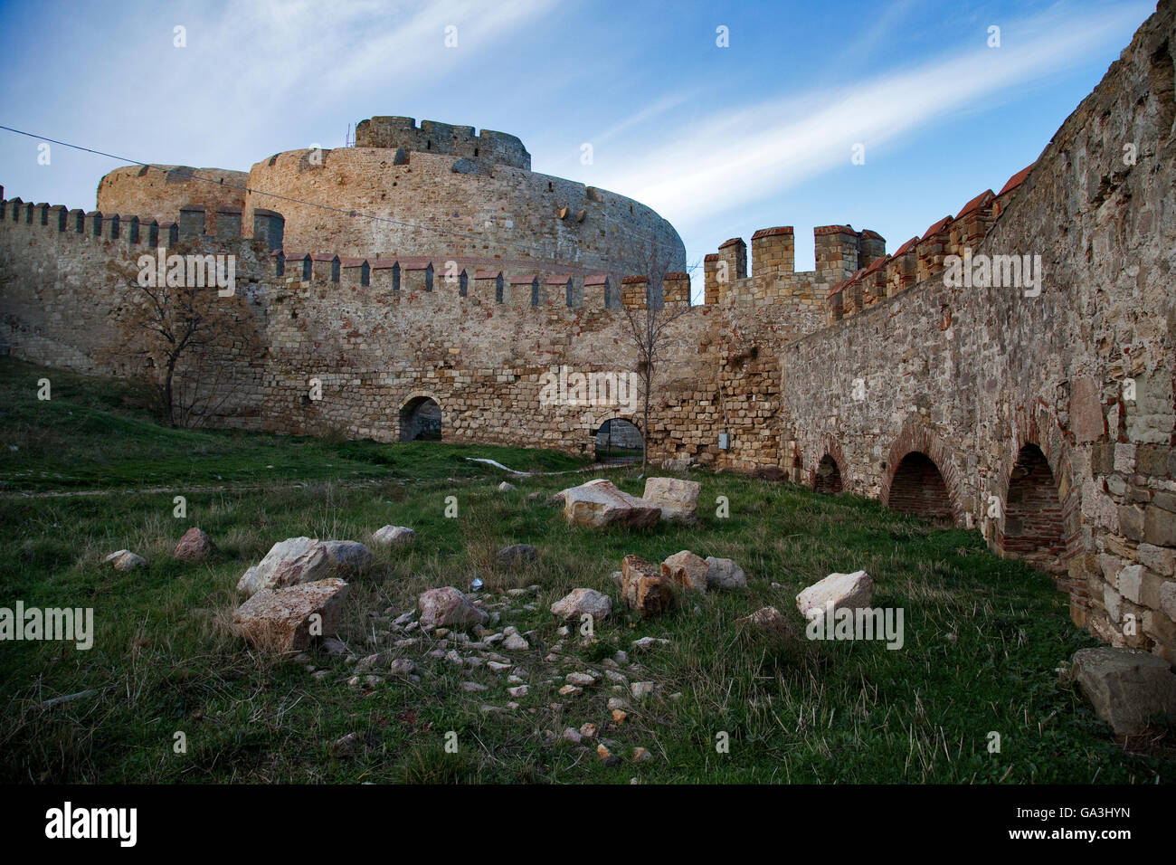 Kilitbahir Castle et les murs de la ville ( appelé Canakkale Kalesi ve sur ) Banque D'Images