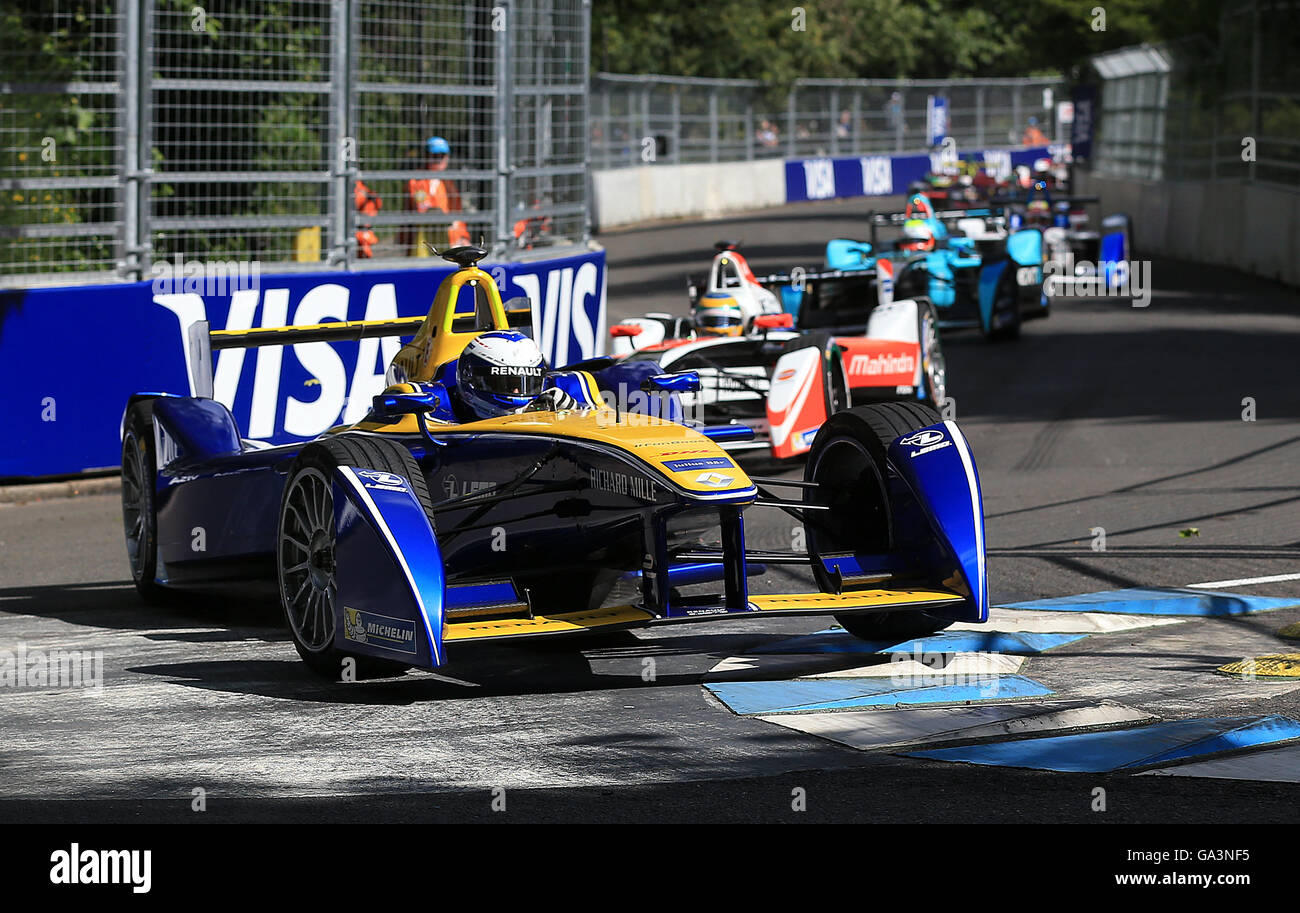 E RENAULT.dams Nicolas Prost lors de la ronde 9 du Championnat FIA de Formule E à Battersea Park, Londres. Banque D'Images