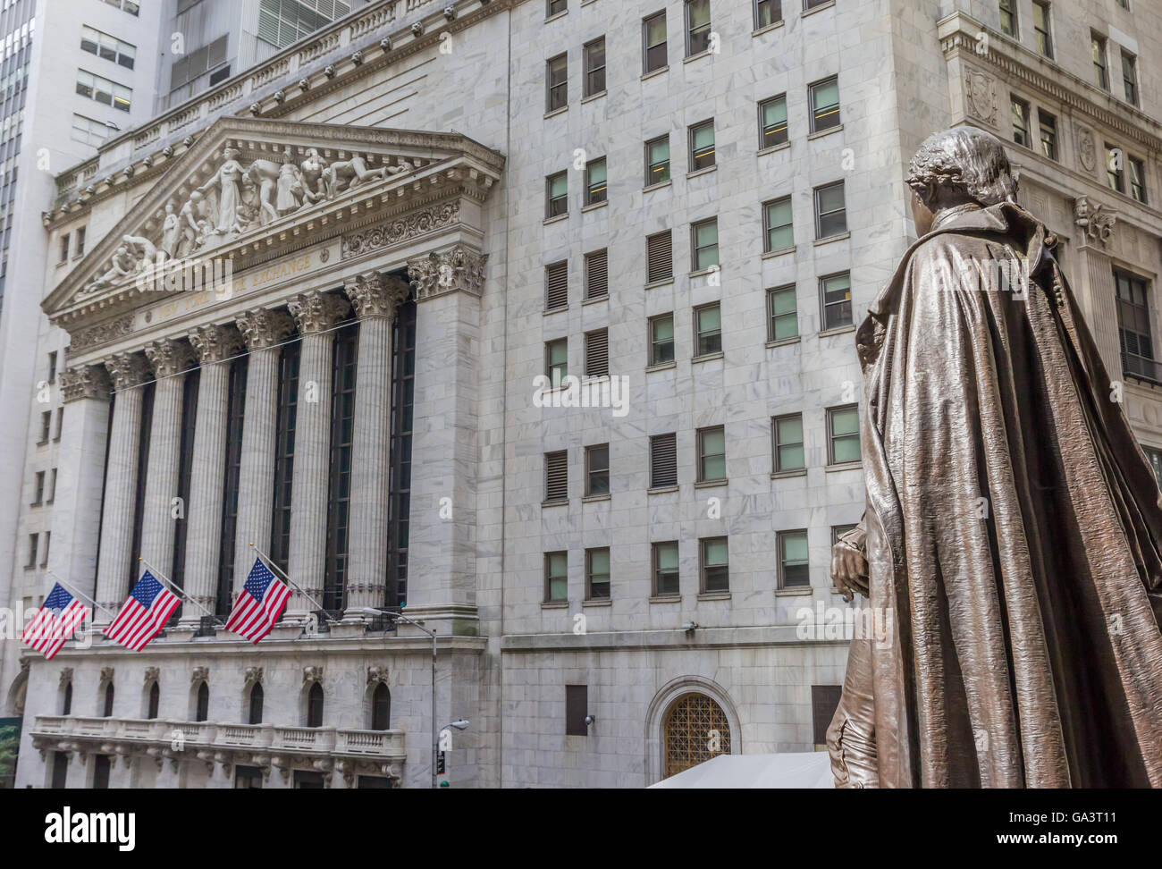 Statue de George Washington à Wall Street, New York City, USA Banque D'Images