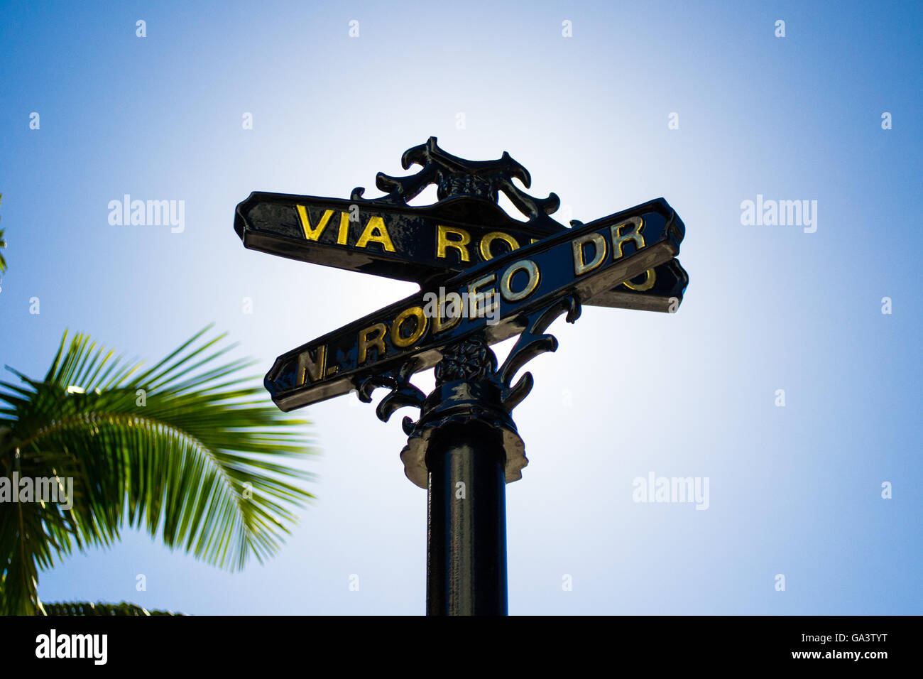 Rodeo Drive Los Angeles signe. Banque D'Images