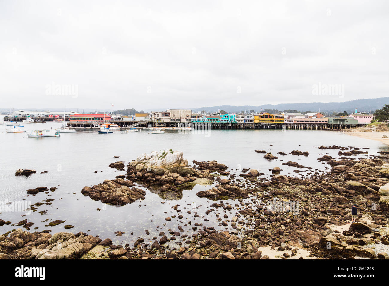 Bâtiments colorés sur la vieille promenade à Monterey, en Californie Banque D'Images