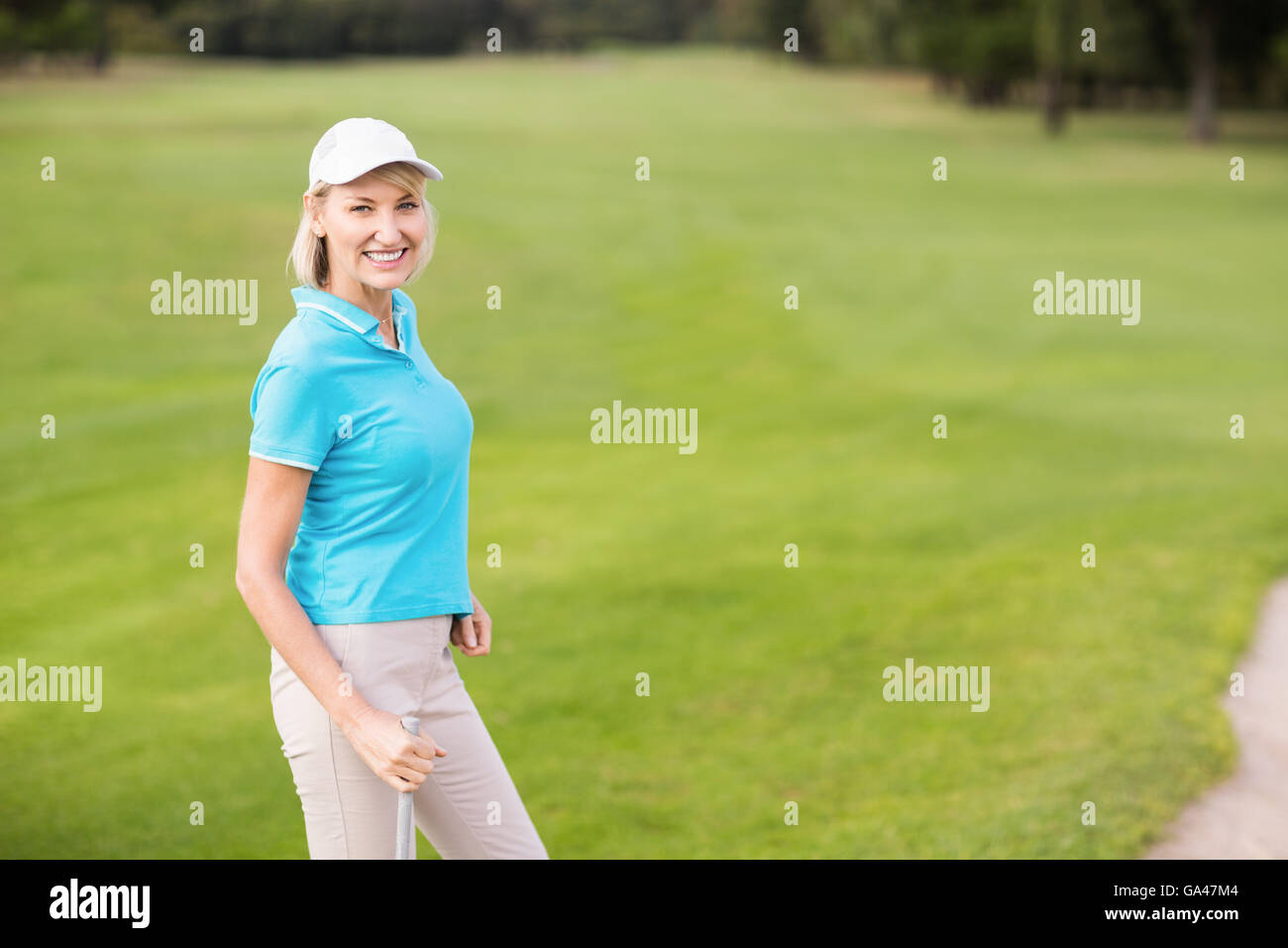 Portrait of cheerful golfeur Banque D'Images
