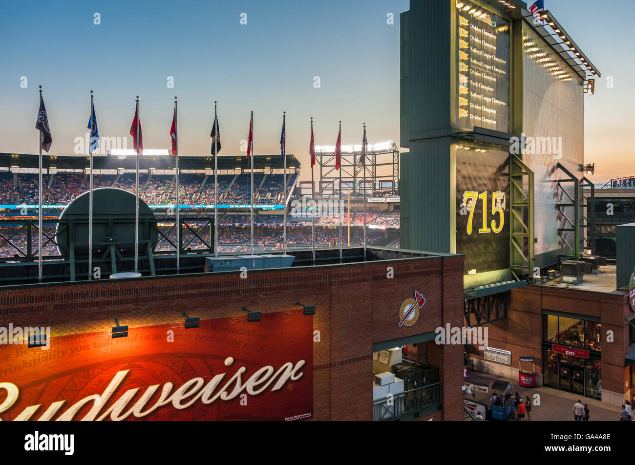 Le Turner Field, le célèbre site internet de la Major League Baseball's Atlanta Braves à partir de 1997 à la saison de baseball 2016. Banque D'Images