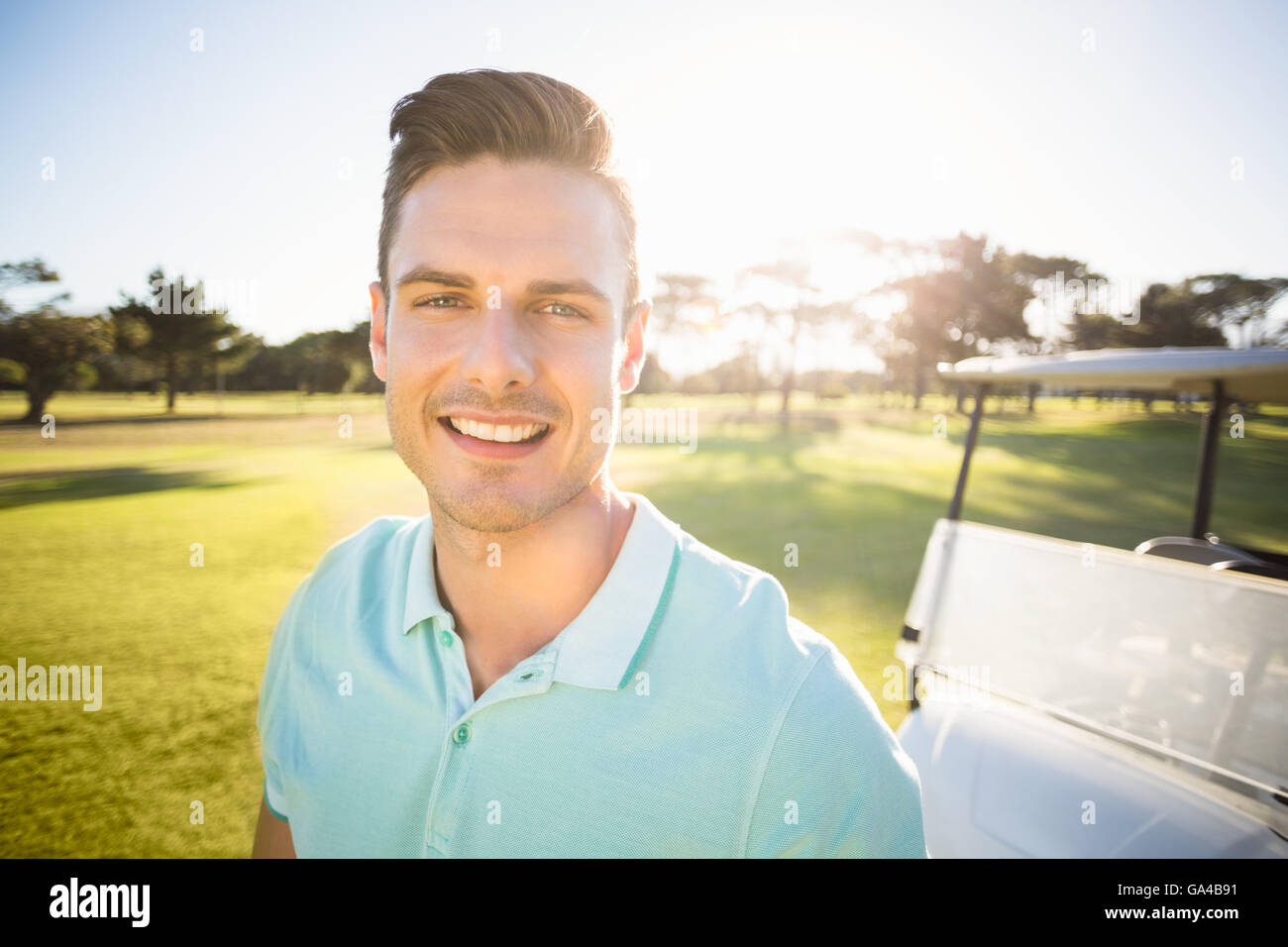 Close-up portrait of man golfeur Banque D'Images