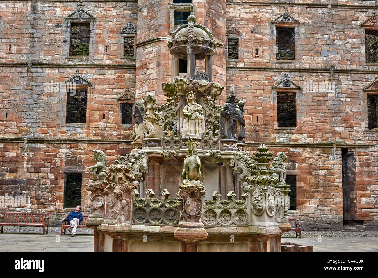 Les ruines de Linlithgow Palace est situé dans la ville de Linlithgow, West Lothian, Scotland Banque D'Images