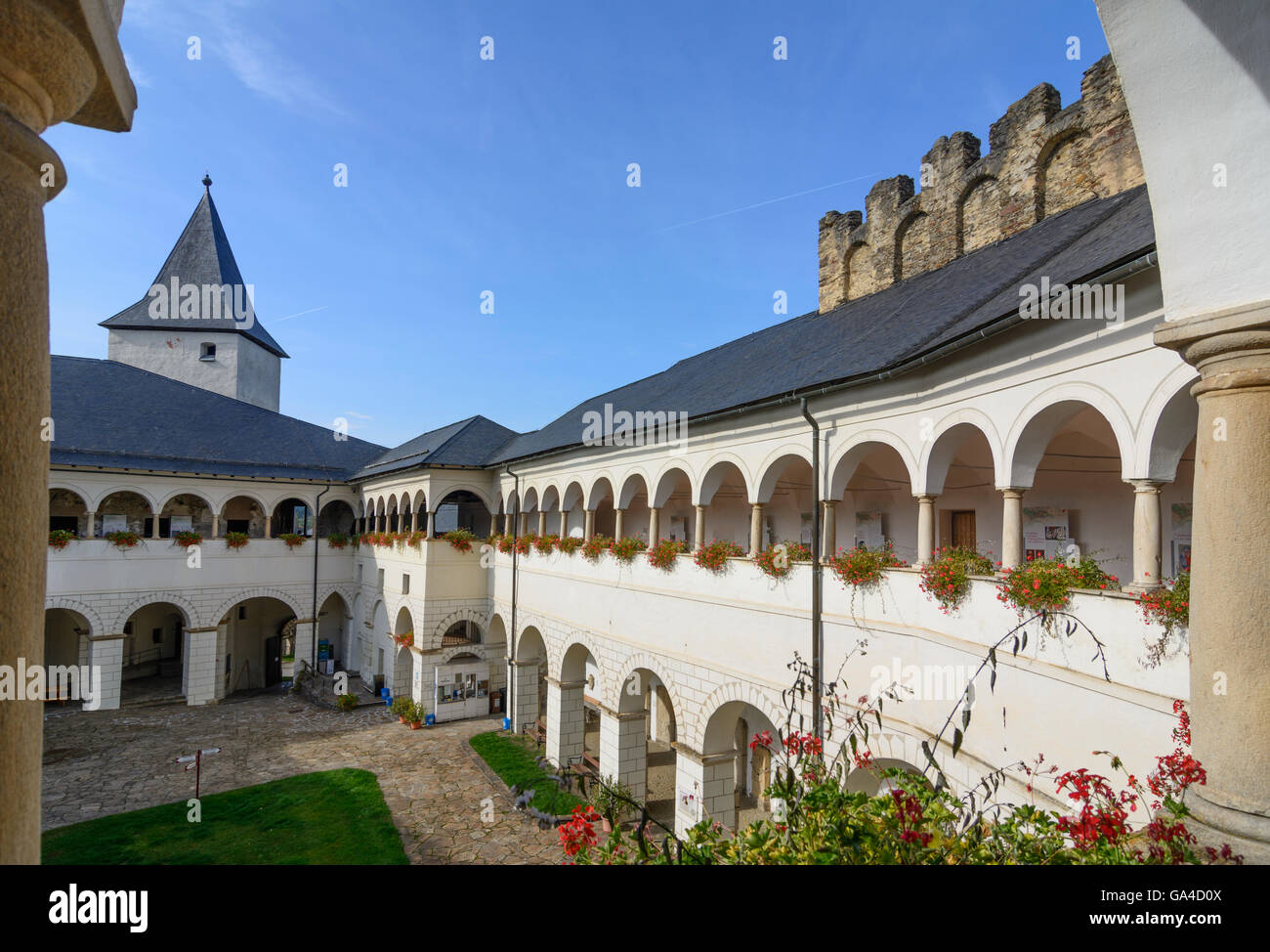 Straßburg Château : cour du château, Straßburg, Autriche, Carinthie, Styrie, Banque D'Images