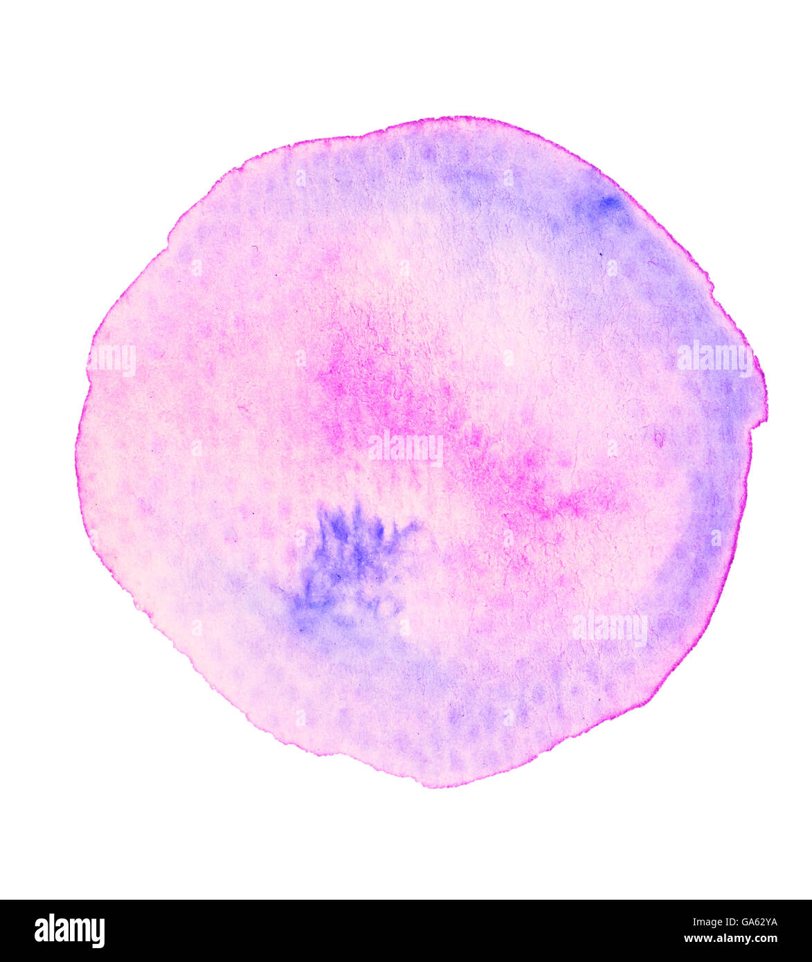 Bleu Violet cercle rond aquarelle isolé sur fond blanc Banque D'Images